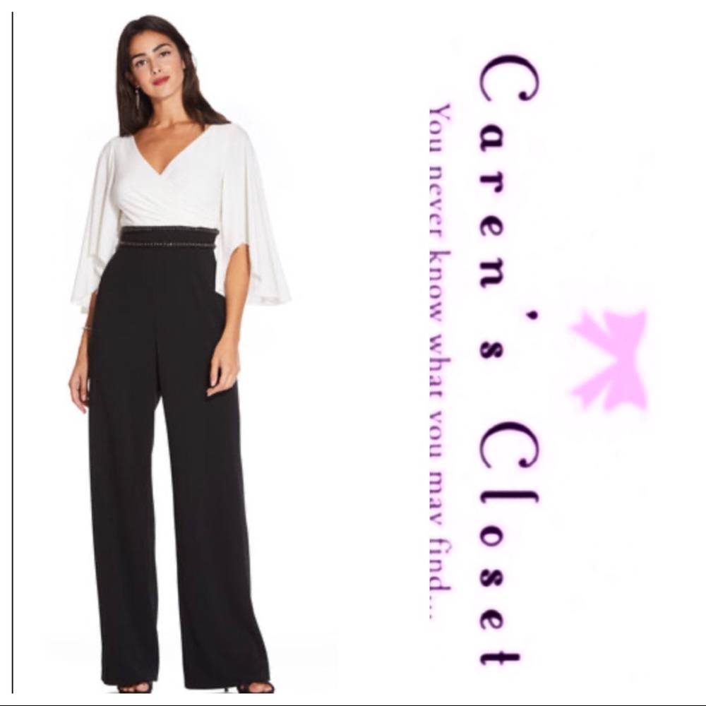 NWOT Adrianna Papell Flutter Sleeve Jumpsuit